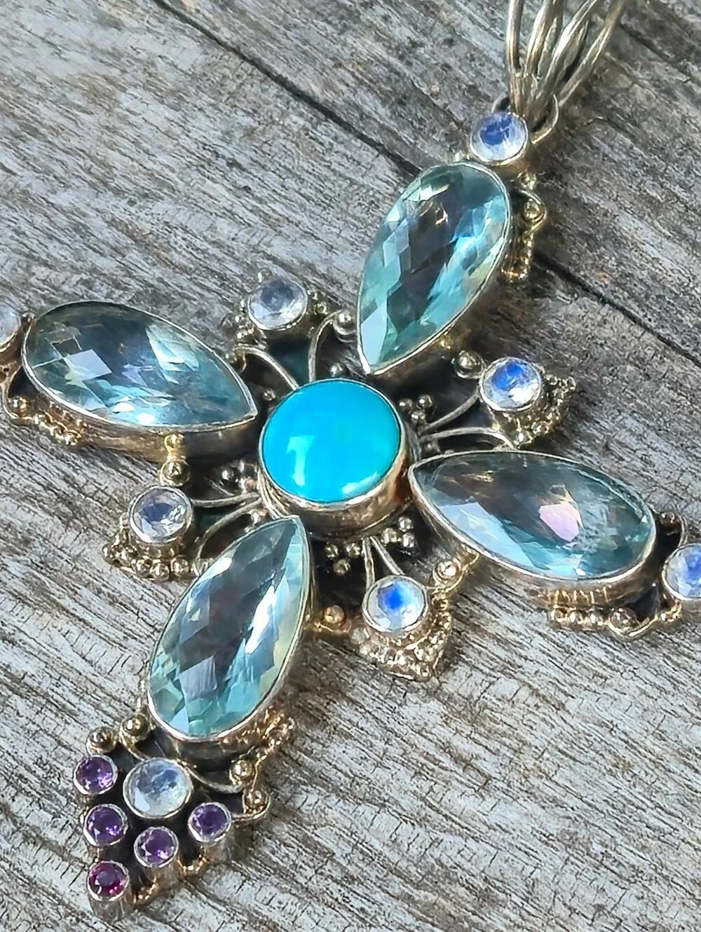 Nicky Butler RAJ COLLECTION LIMITED EDITION 925 Sterling Silver Cross Pendant NB